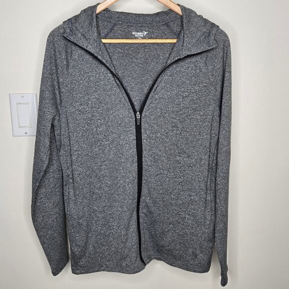 OLD NAVY Active Gray Zip-Up Hoodie with Pockets Size XS - Picture 1 of 9